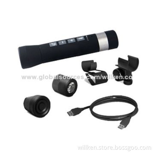 Power Bank with Bluetooth Speaker, Strong Torch and Music Audio Player SD Card, Good for Bicycle